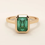 BEZEL EMERALD cut birthstone gemstone ENGAGEMENT RING
