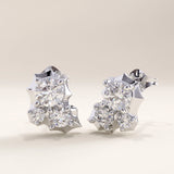 14k Gold Unique Trio Stud Vermeil Earrings