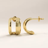 14k Gold Unique Band Vermeil Earrings