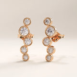 14k Gold Cluster Bezel Vermeil Earrings