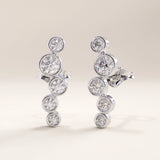 14k Gold Cluster Bezel Vermeil Earrings