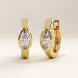 Marquise Lab Diamond Vermeil Hoop Earrings