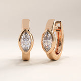 Marquise Lab Diamond Vermeil Hoop Earrings