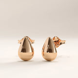 14k Gold Teardrop Stud Vermeil Earrings