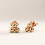 14k Gold Beaded Trio Vermeil Earrings