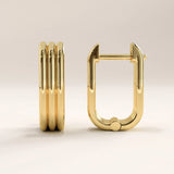 14k Gold Vermeil Line Hoop Earrings