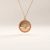 14k Gold Beaded Coin Vermeil Necklace