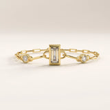 14k Gold Baguette Lab Diamond Vermeil Bracelet