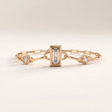 14k Gold Baguette Lab Diamond Vermeil Bracelet