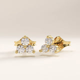 14k Gold Tiny Trio Vermeil Earrings