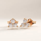 14k Gold Tiny Trio Vermeil Earrings
