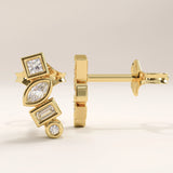 Mixed Cut Lab Diamond Vermeil Stud Earrings