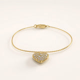 Pave Heart 14k Gold Vermeil Bracelet