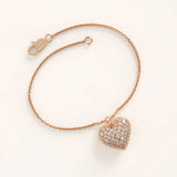 Pave Heart 14k Gold Vermeil Bracelet