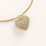 Pave Heart 14k Gold Vermeil Bracelet