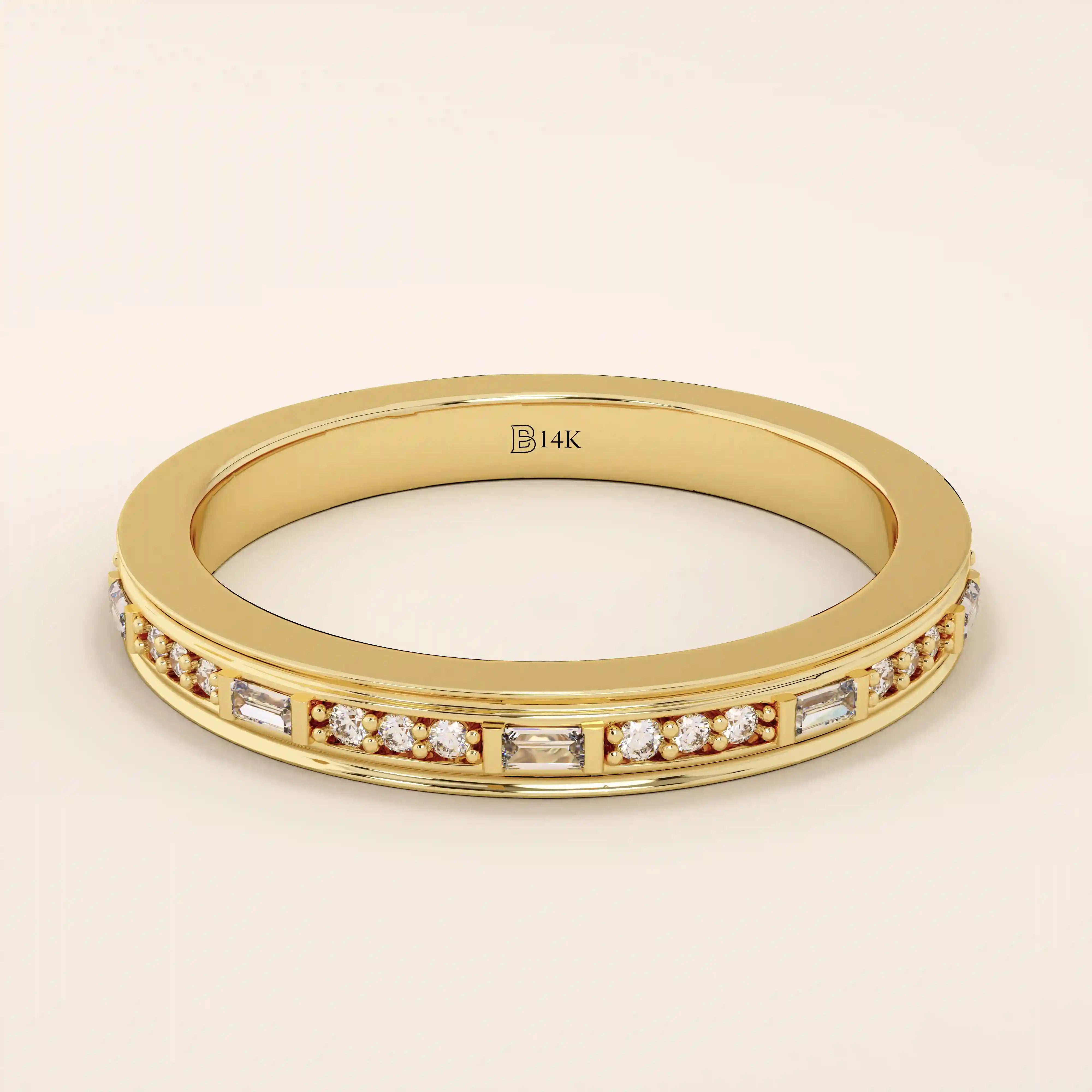 Channel Set Baguette Band – 14K Gold Eternity Ring