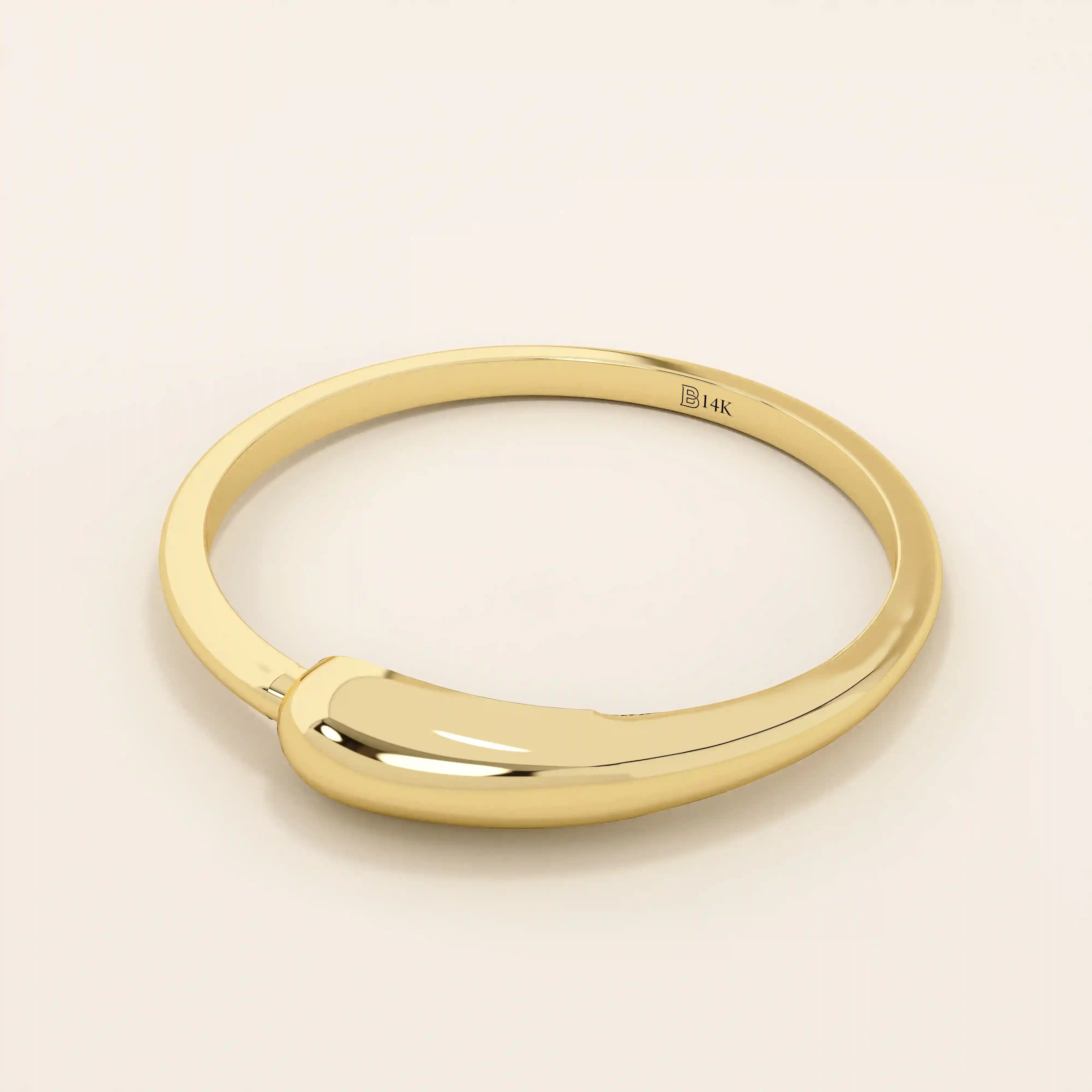 14K SOLID YELLOW GOLD DROP STATEMENT RING FOR WOMEN