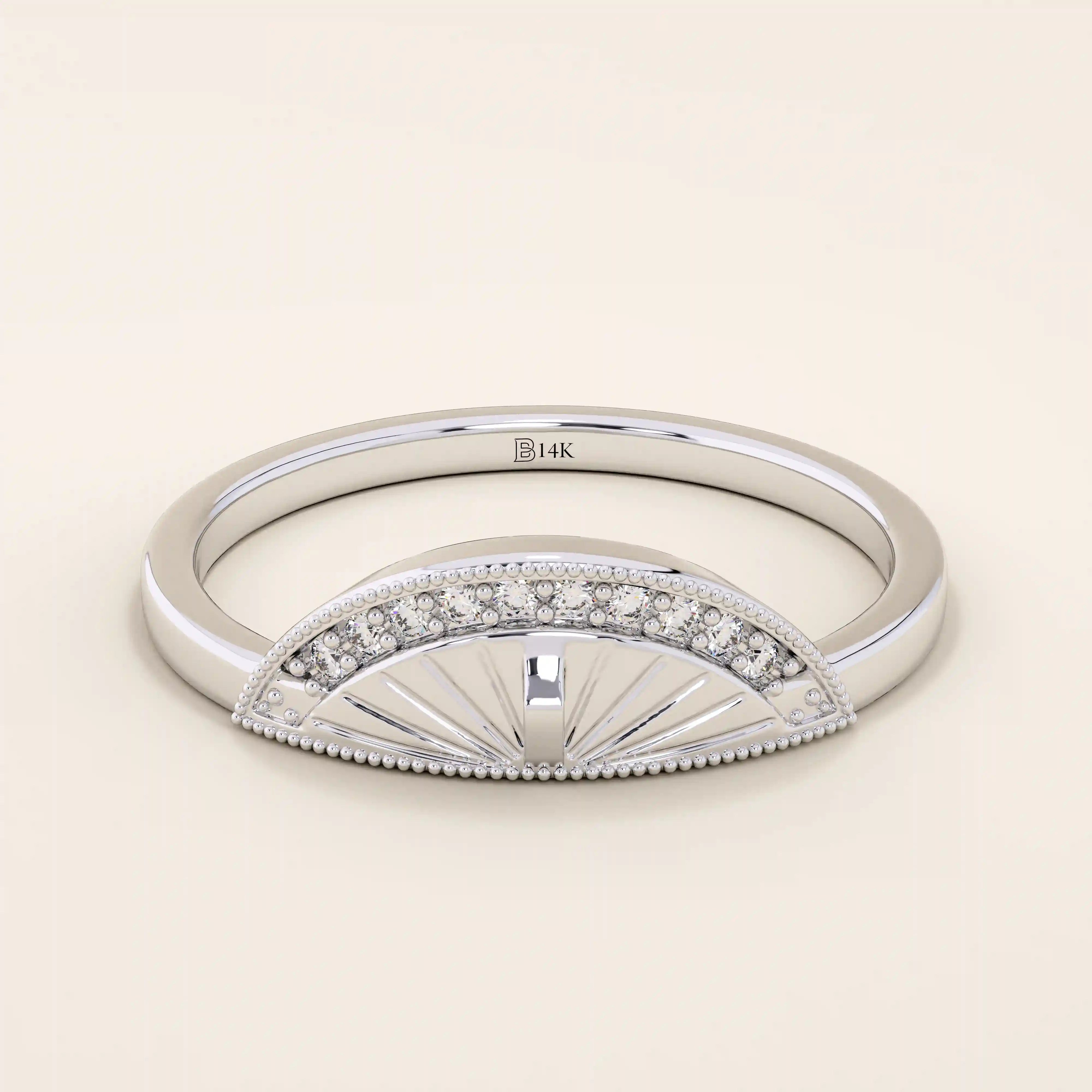 HALF SUNDIAL SIGNET RING IN GOLD