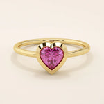 HEART SHAPE PINK RUBY STATEMENT RING IN GOLD