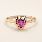 HEART SHAPE PINK RUBY STATEMENT RING IN GOLD
