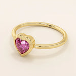 HEART SHAPE PINK RUBY STATEMENT RING IN GOLD