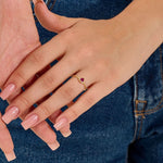 Bezel Ruby Heart Ring for Women - BRENNMORE