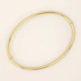 14k solid gold plain hinged bangle bracelet for women