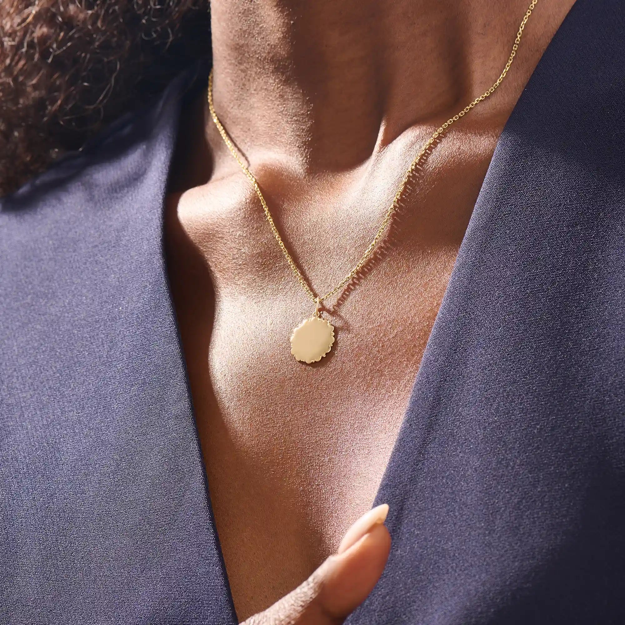 Sun Engravable Pendant Necklace - Fiyat Girildi-MANKEN-RENDER - BRENNMORE