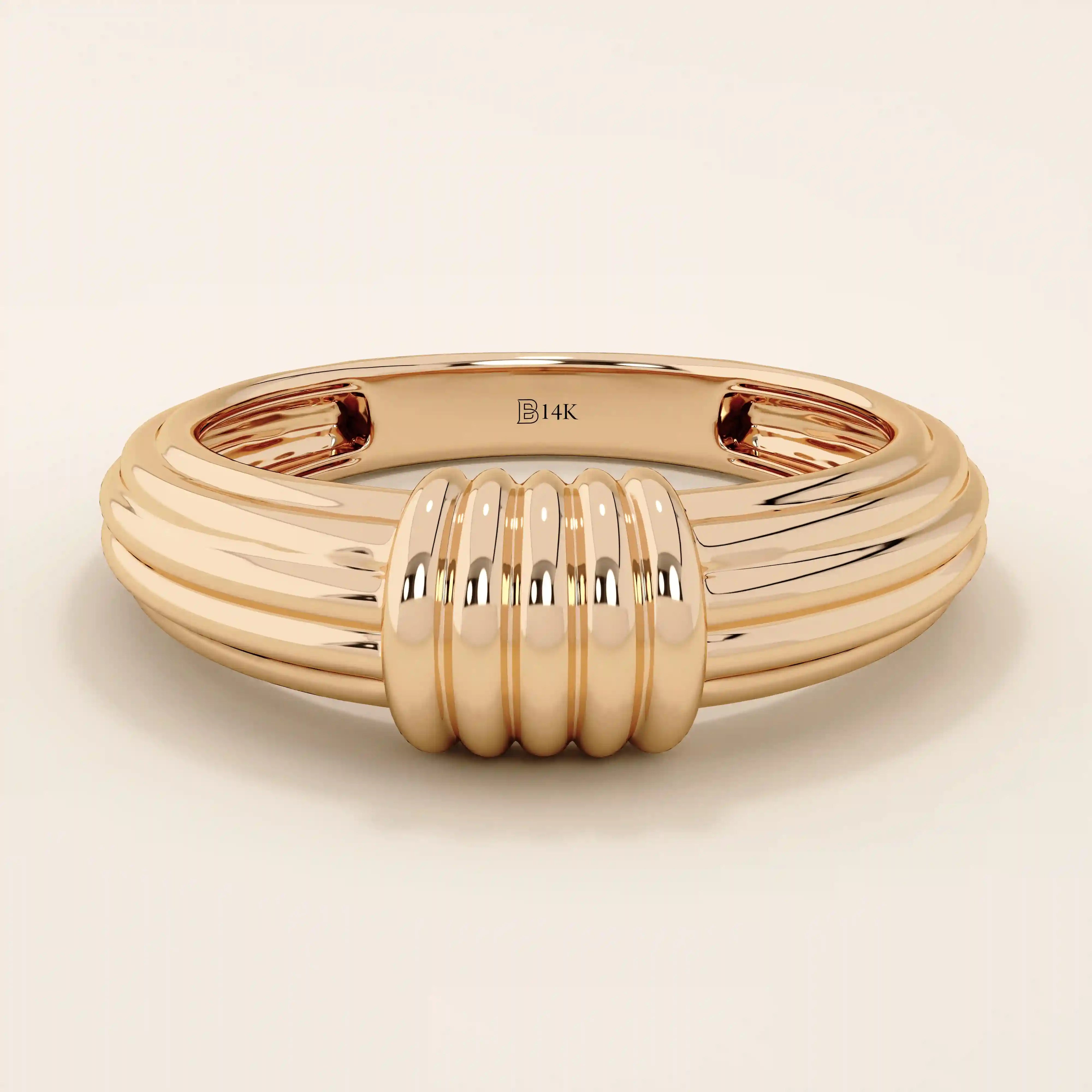 PLAIN KNOT DOME RING IN 14K SOLID YELLOW GOLD