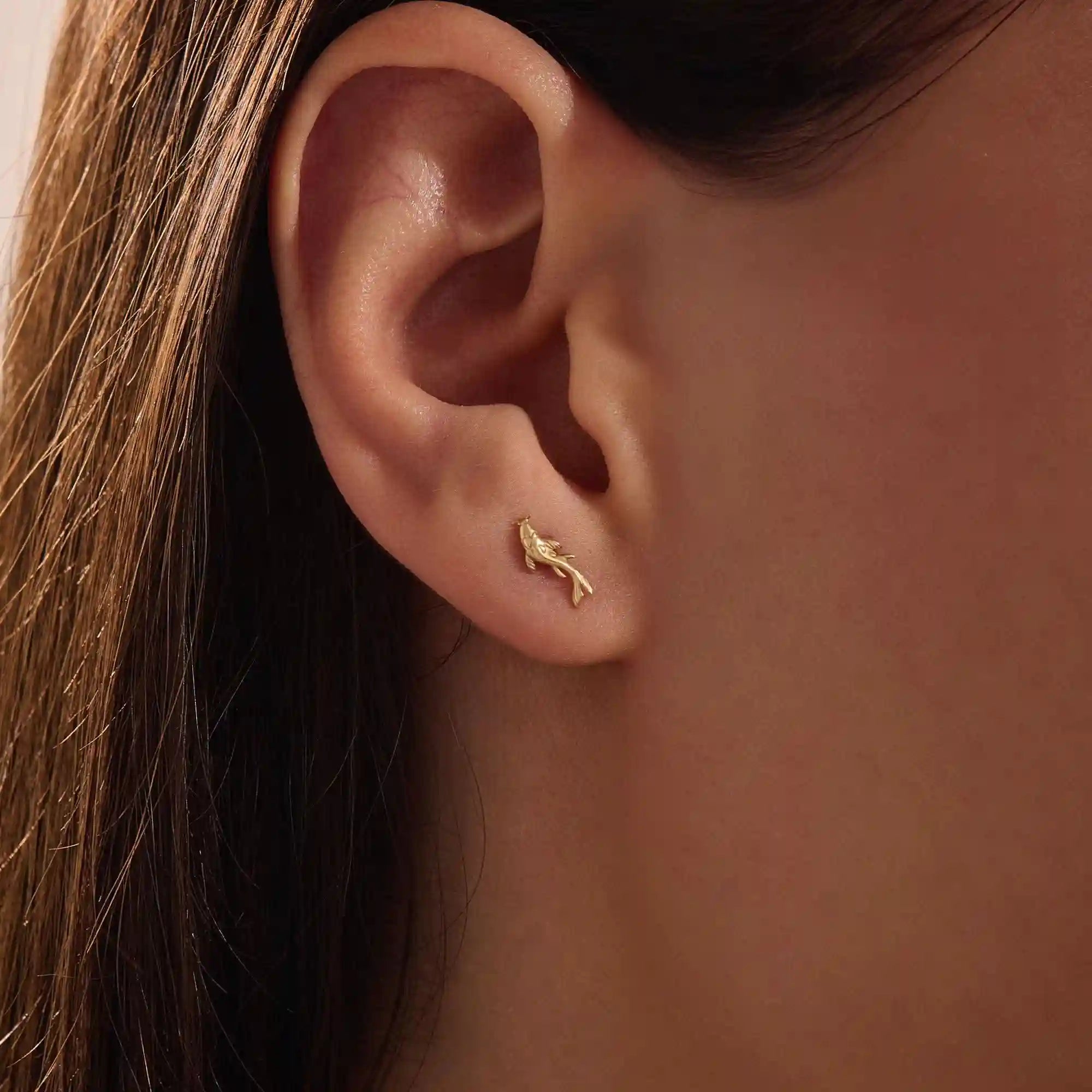 14K SOLID GOLD UNISEX KOI FISH PIERCING