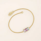 14k Solid gold 1 2 3 4 5 oval cut birthstone personalized custom family bracelet for women
