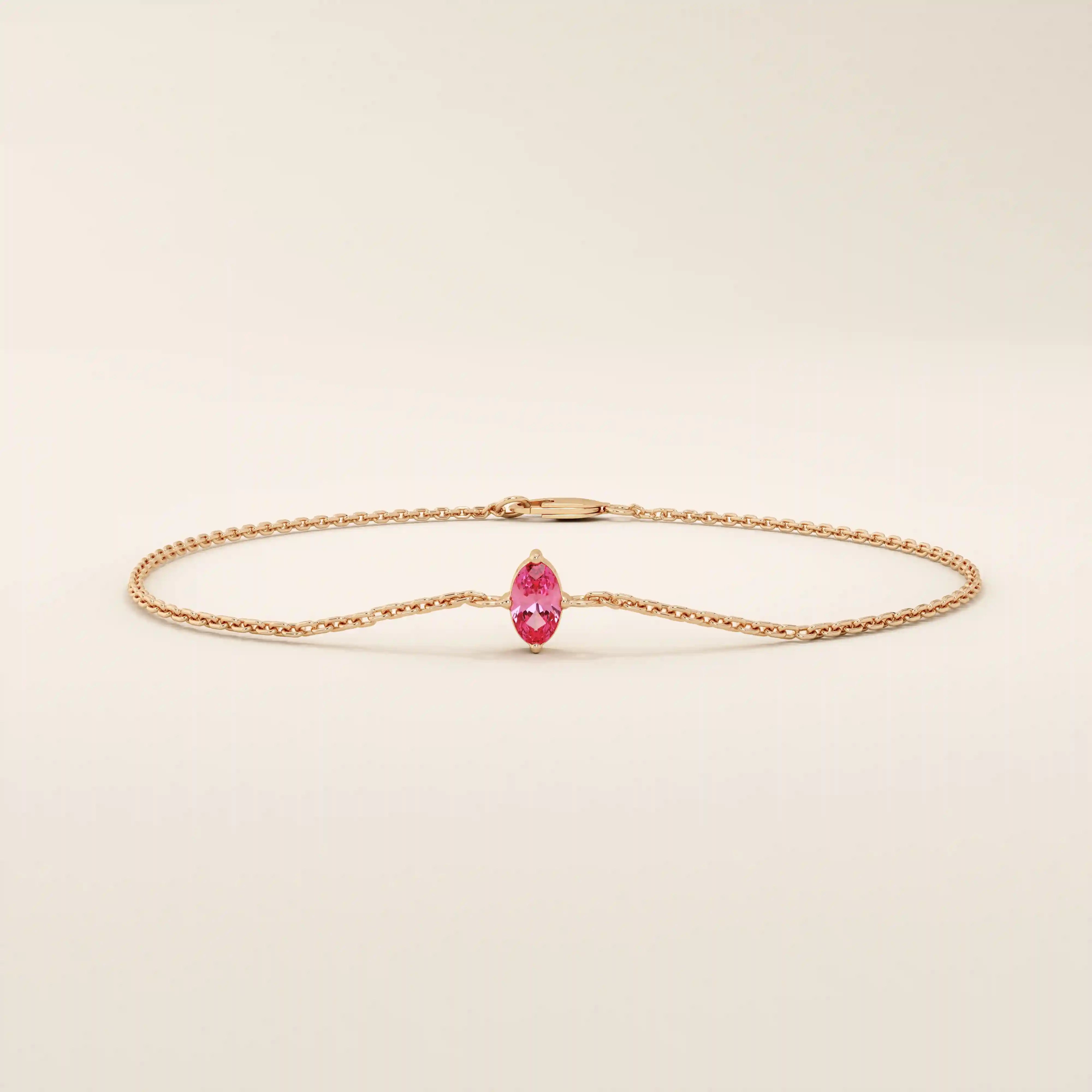 14k Solid gold 1 2 3 4 5 oval cut birthstone personalized custom family bracelet for women
