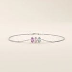 14k Solid gold  1 2 3 4 5 oval cut birthstone personalized custom family bracelet for women