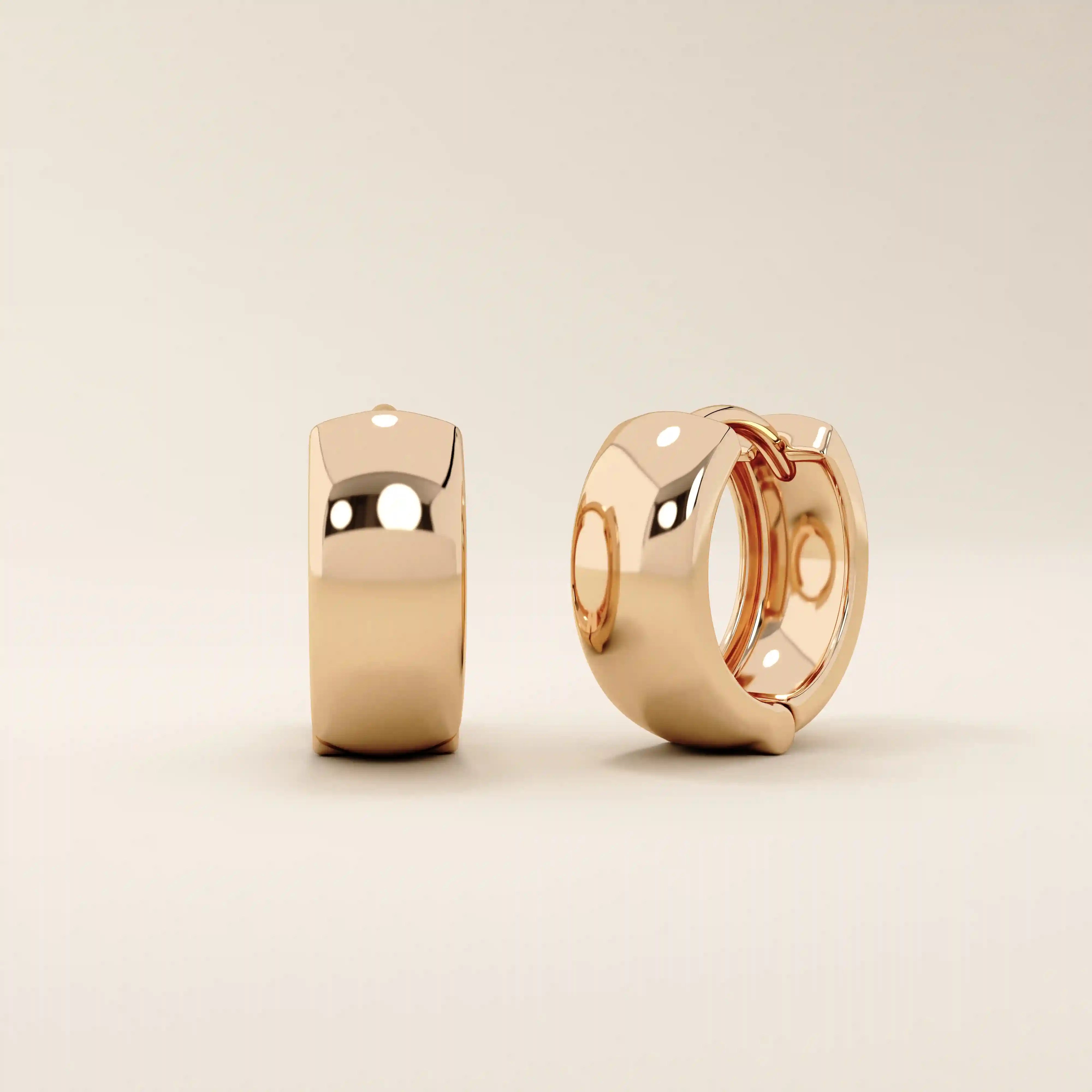 PLAIN DOME EARRING IN 14k SOLID GOLD