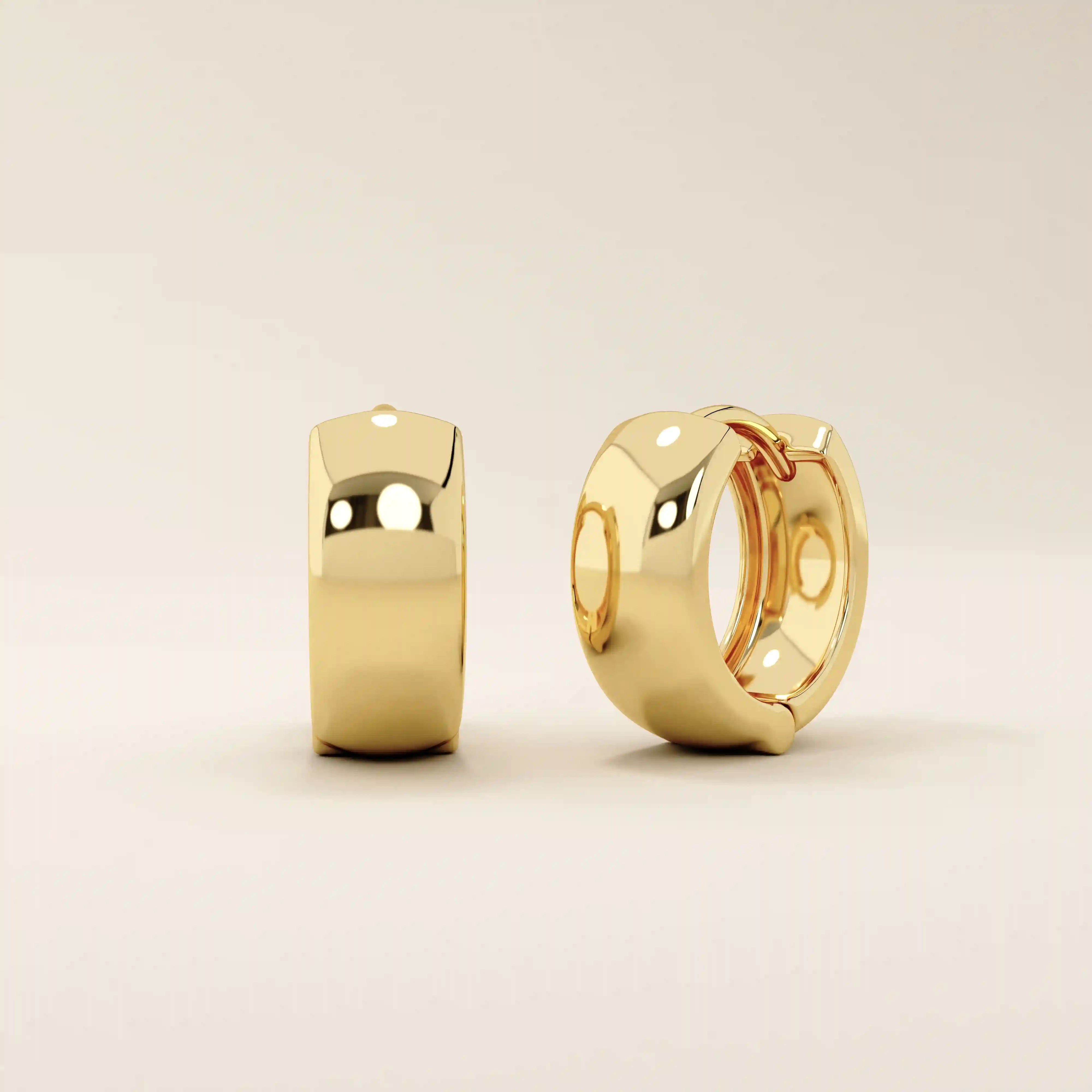 PLAIN DOME EARRING IN 14k SOLID GOLD