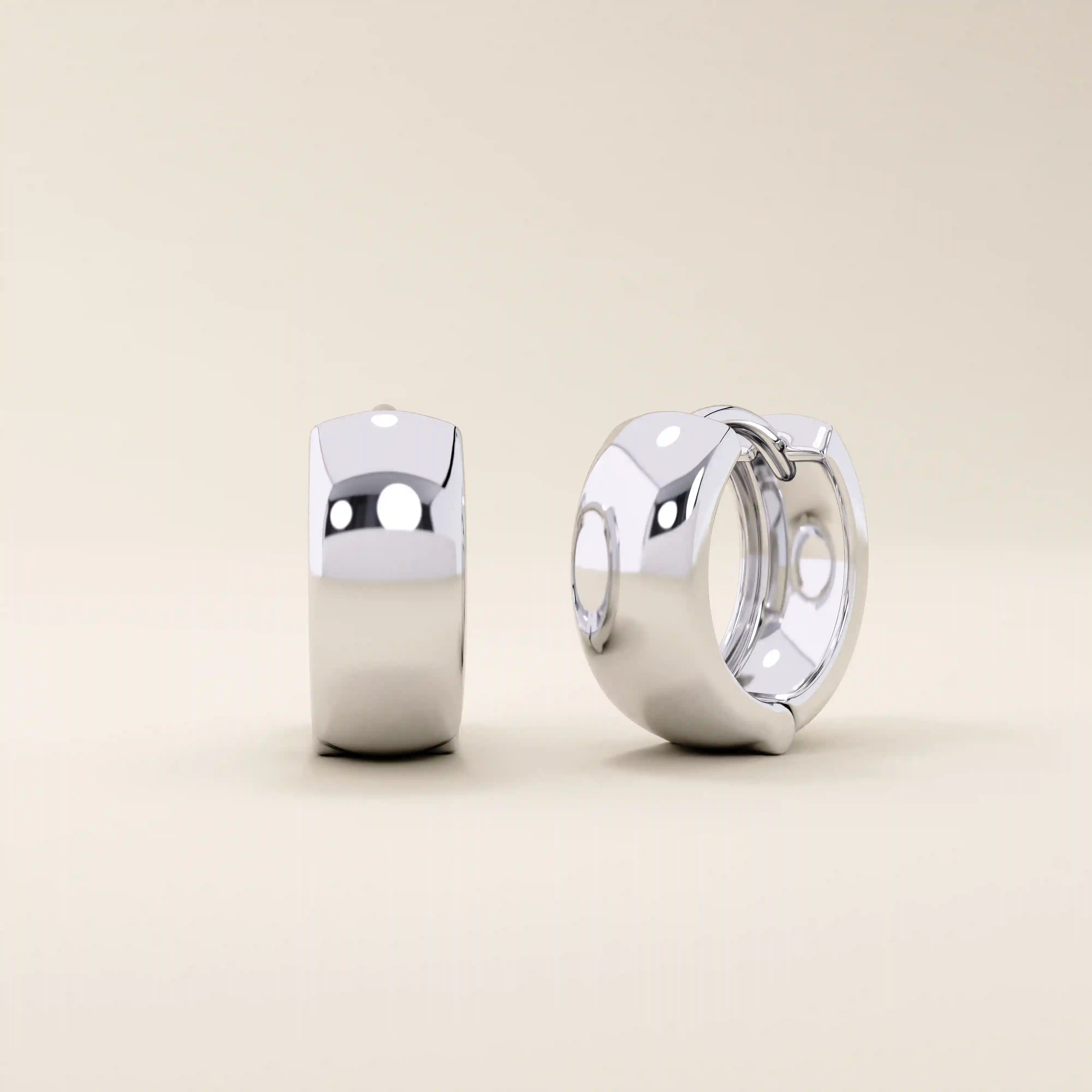 PLAIN DOME EARRING IN 14k SOLID GOLD