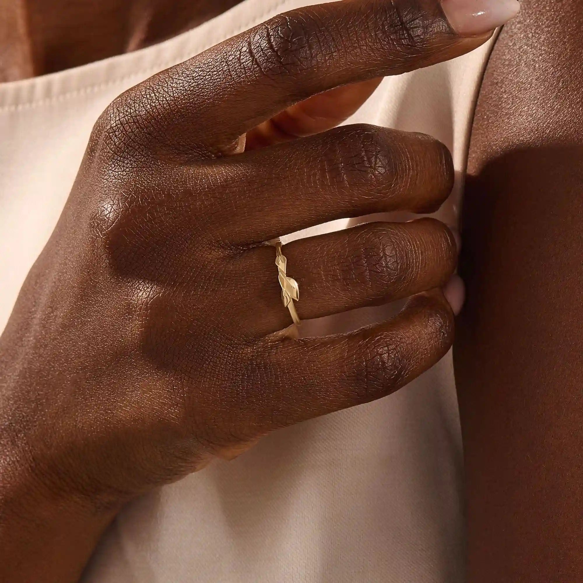 14K SOLID GOLD NATURE INSPIRED REALISTIC LEAF VINE WEDDING RING FOR WOMEN