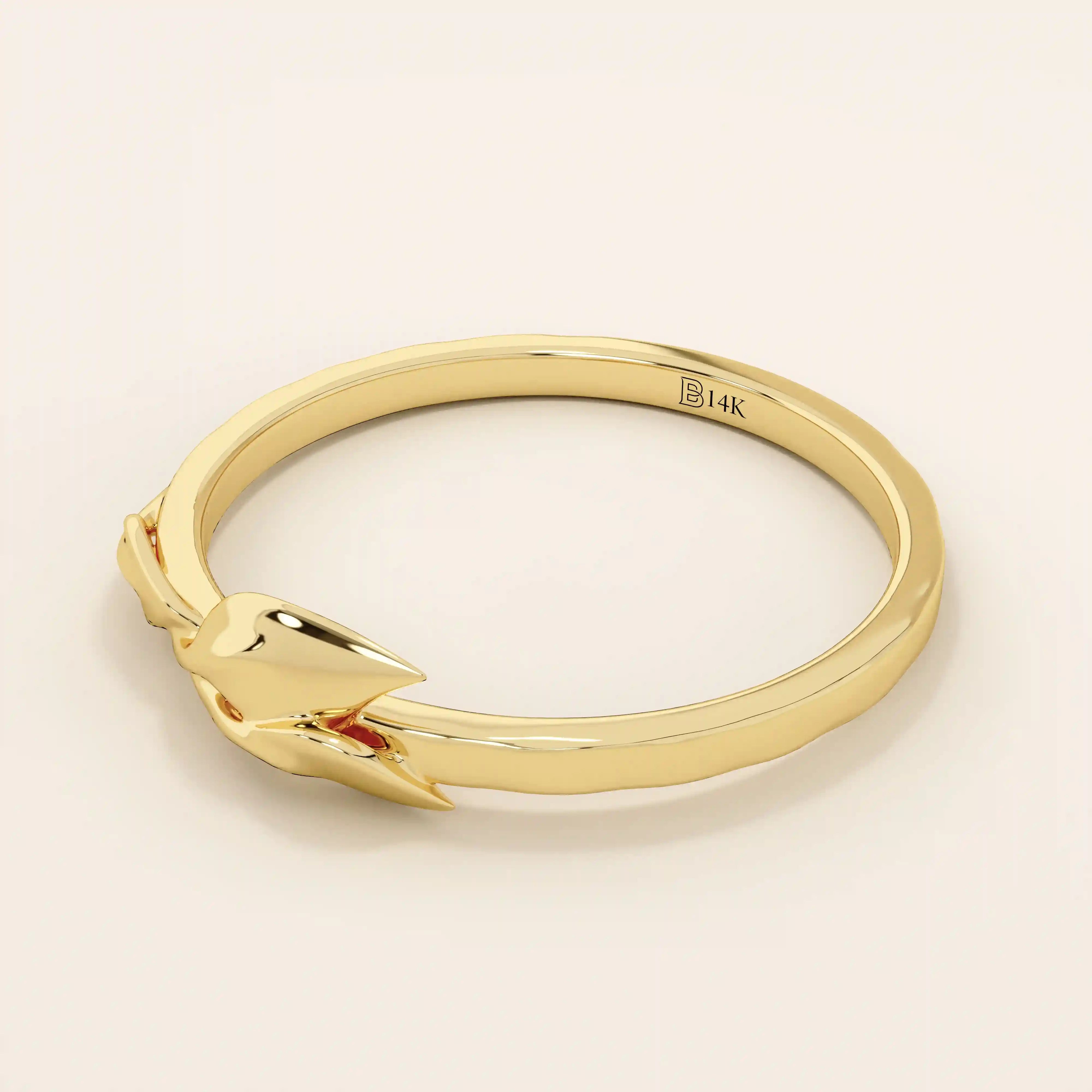 14K SOLID GOLD NATURE INSPIRED REALISTIC LEAF VINE WEDDING RING FOR WOMEN