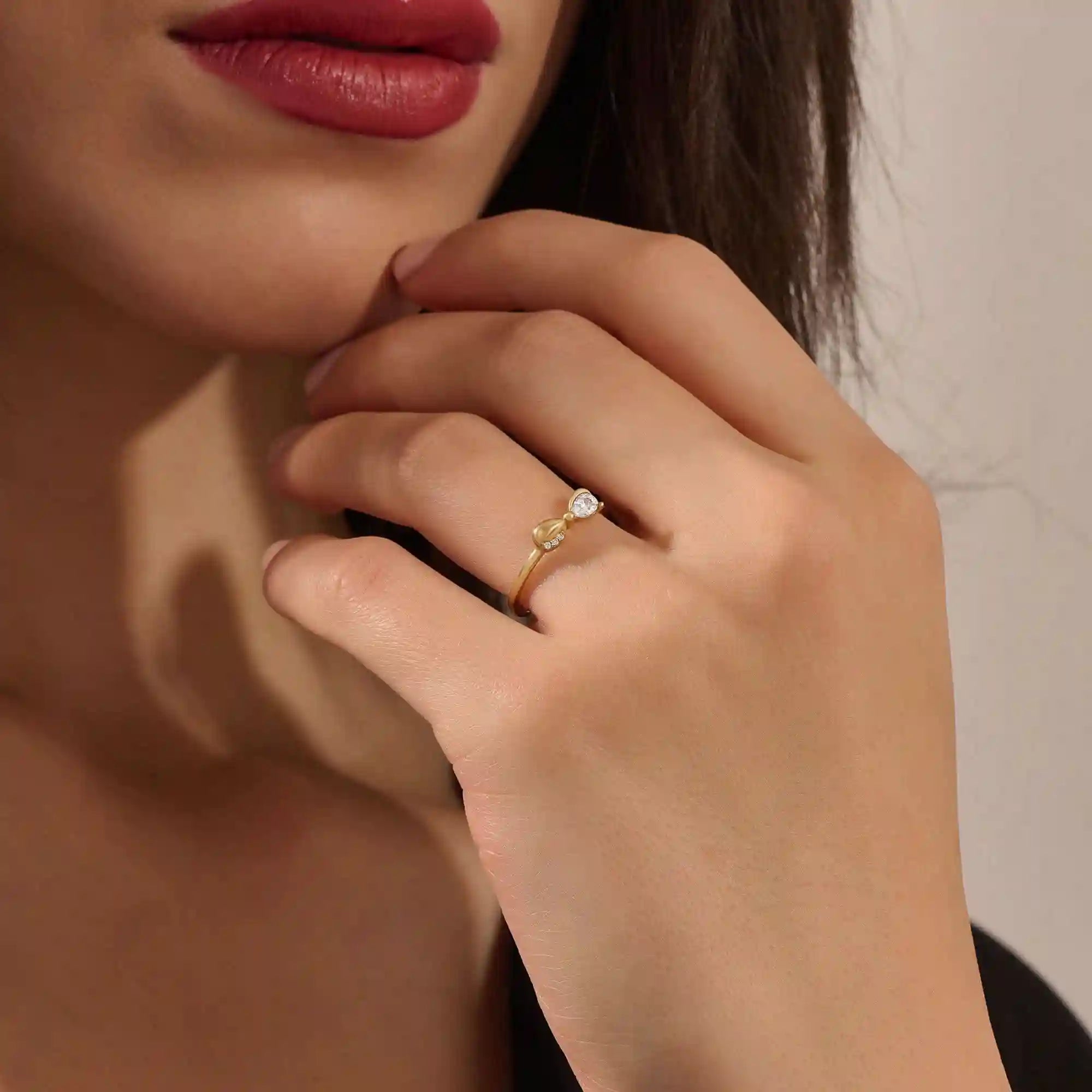 14k ribbon stacking ring in gold