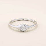 ROUND CLUSTER MOISSANITE STONES SMALL PROMISE RING IN 14K SOLID YELLOW WHITE ROSE GOLD FOR WOMEN