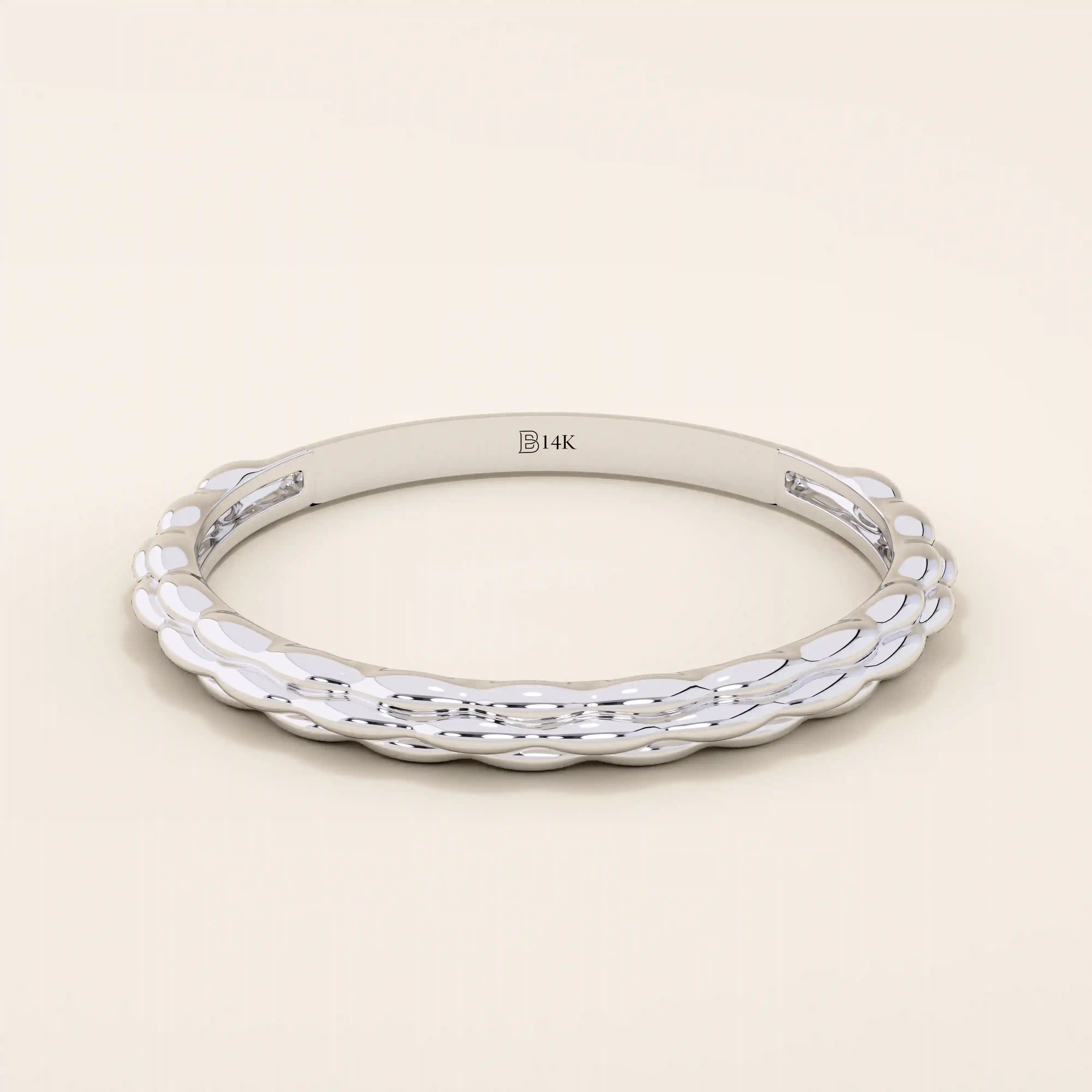SLIM UNIQUE BAND STACKING WEDDING RING IN 14K SOLID YELLOW GOLD FOR WOMEN