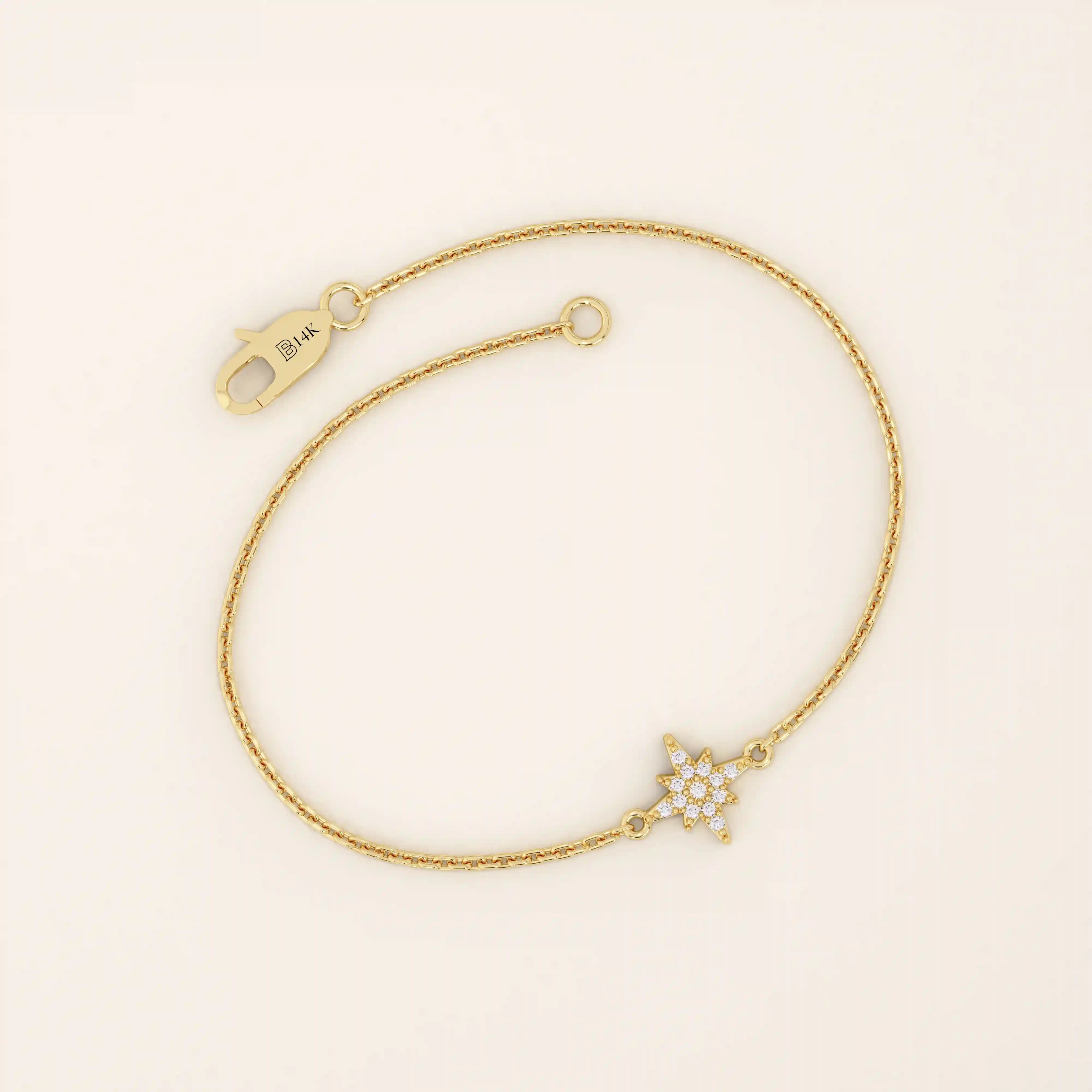 TINY STAR BRACELET IN SOLID GOLD