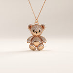 Gold Teddy Bear Pendant Necklace - BRENNMORE