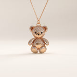 Gold Teddy Bear Pendant Necklace - BRENNMORE