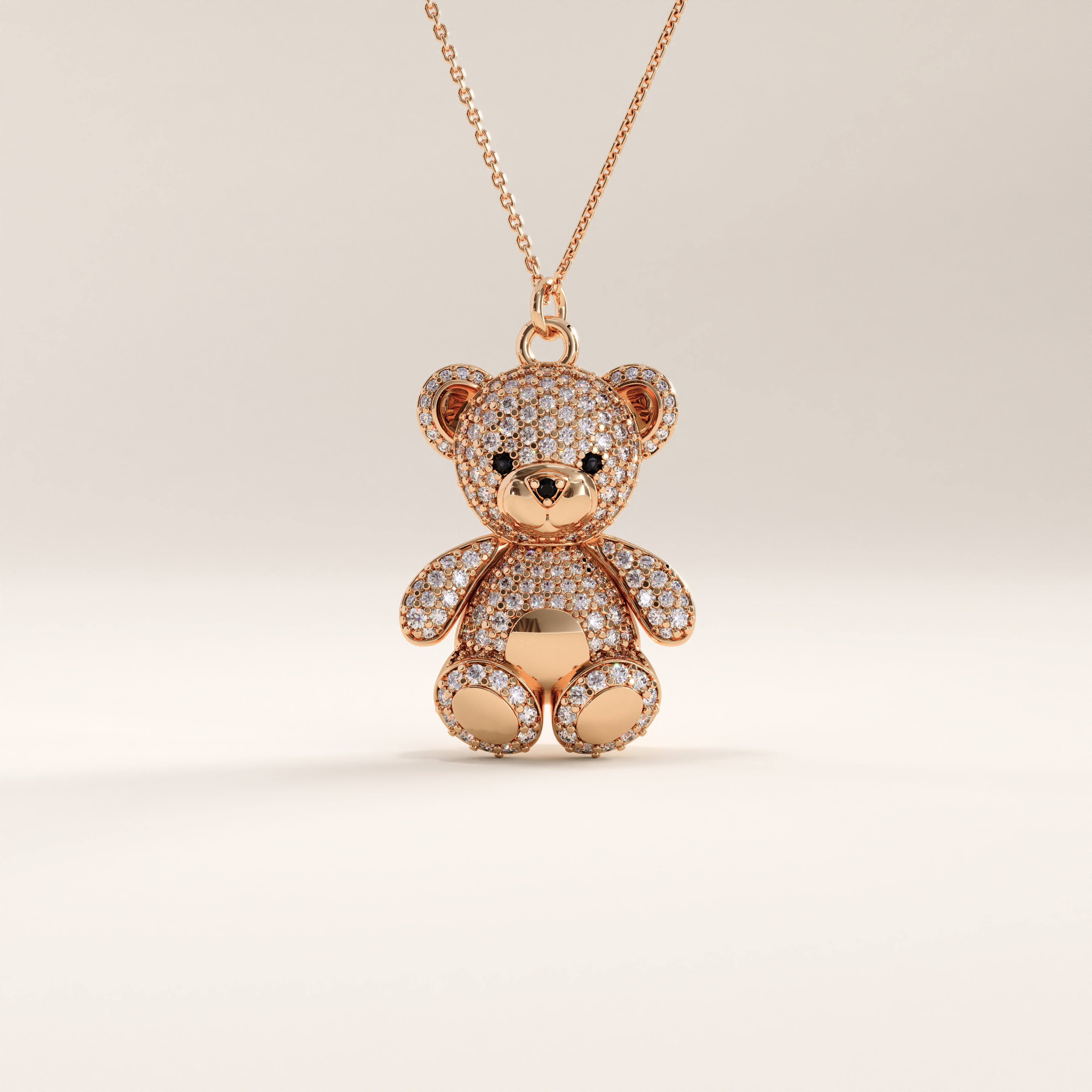 Gold Teddy Bear Pendant Necklace - BRENNMORE