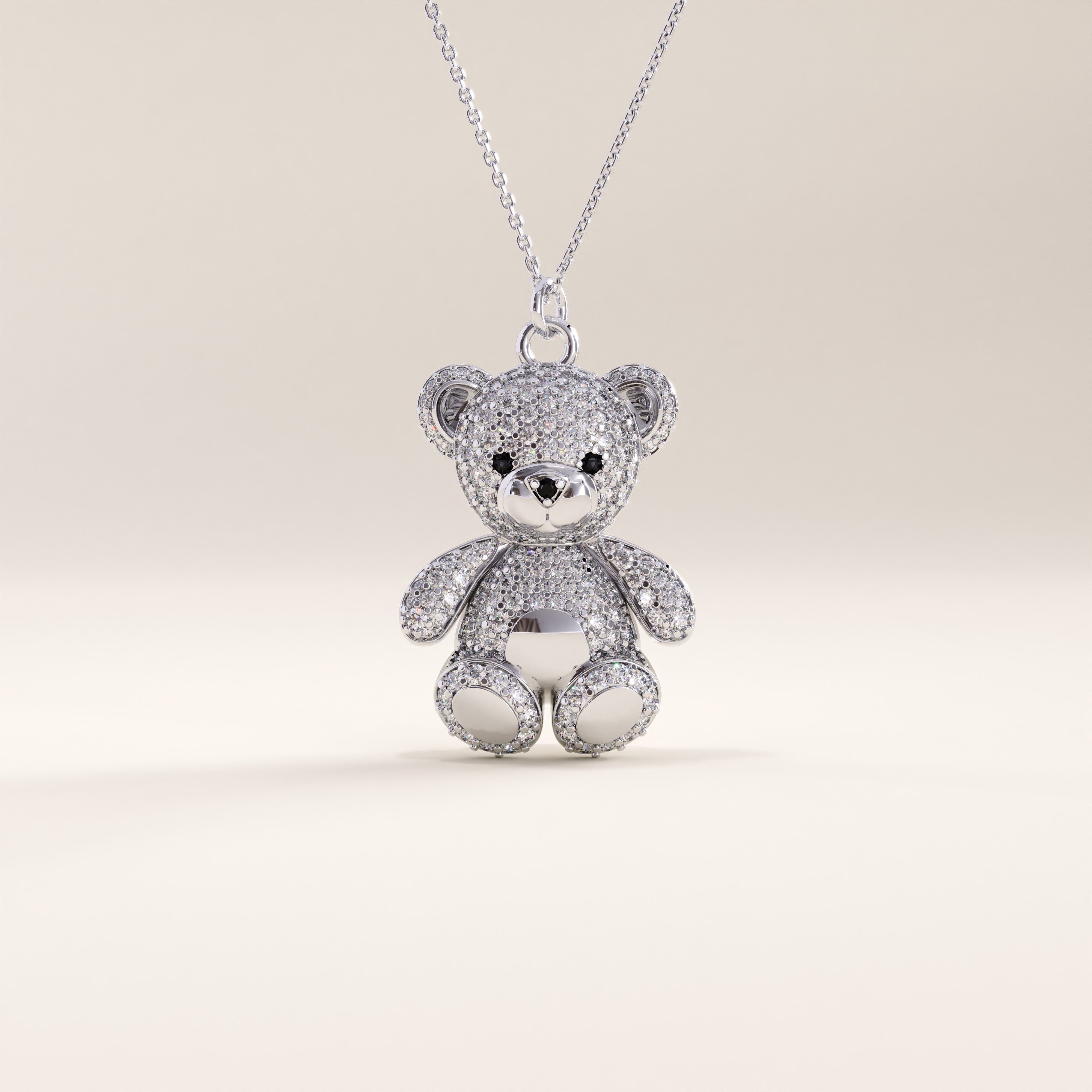 Gold Teddy Bear Pendant Necklace - BRENNMORE