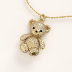 Gold Teddy Bear Pendant Necklace - BRENNMORE