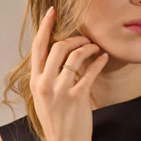 14K SOLID GOLD TEXTURED BAND SOLO MOISSANITE WEDDING BAND FOR WOMEN