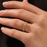 14k solid gold textured gold band bezel triangle cut moissanite