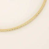 14K SOLID GOLD TEXTURED TUBE HINGED BANGLE BRACELET FOR WOMEN